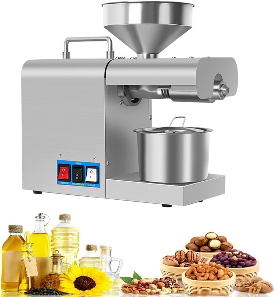 Zertylre Automatic Oil Press Machine For Home/Commercial, High Oil Output Rate and All Stainless Steel 24H Continuous Work, Healthy Oil For Peanut Sesame Walnut