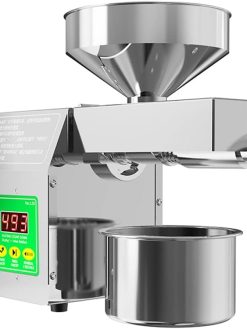 JUANZI Oil Press Machine, 820W Electric Oil Press Machine Cold Hot Pressing Modes Stainless Steel Seed Oil Maker 40-240¡æ Intelligent Temperature Control Automatic Organic Oil Extractor for Commercial