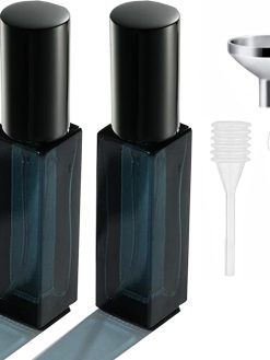 Perfume Atomiser Refillable, Travel Perfume Atomiser Bottle Mini Small Empty Spray Bottles Portable Glass Travel Perfume Pods Container For Perfume Travel Holiday (10 Ml/ 2 Packs) (2X10ML Deep Blue)