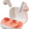 Skullcandy Smokin' Buds Wireless In-Ear Headphones, 20 Hours of Autonomy, 50% Renewable Plastics, Microphone, Compatible with iPhone Android and Bluetooth Devices - Bone/Orange Glow