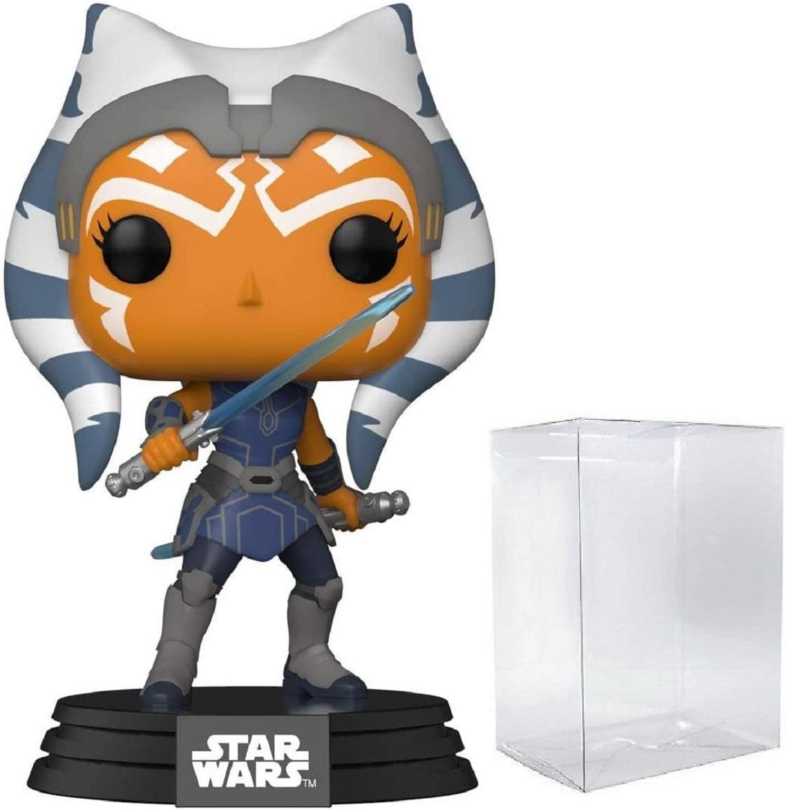 Funko POP Star Wars: Clone Wars - Ahsoka Tano Vinyl Figure (Bundled with Compatible Pop Box Protector Case), Multicolor, 3.75 inches