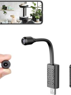 DDLC Indoor Cameras 1080p HD USB Interface Mini Camera with Video and Audio Recording, Supports 64GB Micro SD Card Recording (Not Included)(Flexible Camera)