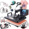 SHUOHAO 8 in 1 Heat Press Machine 12x15 inch for t Shirts,Swing Away Heat Press Digital Control,360-degree Rotation Heat Transfer Machine Sublimation Heat Transfer for T-Shirt Mug Hat Plate Hat etc