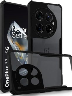 Zubitech Case for OnePlus 13 Clear Hard PC Back Cover Case with Shockproof Premium TPU Black Border 360 Degree Impact Resistant Camera lens Protection Transparent Cover For OnePlus 13