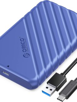 ORICO 2.5 inch External Hard Drive Enclosure USB 3.0 to SATA III for 7mm and 9.5mm SATA HDD SSD Tool Free [UASP Supported] Blue (25PW1-U3)