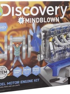 Discovery Kids MindBlown DIY Model Engine Kit - Mechanic Four Cycle Internal Combustion Assembly Construction, Comes W/Valves, Cylinders, Hardware & Much More
