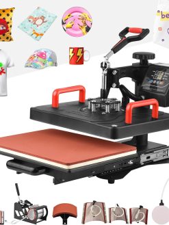 DFHJ Multifunctional 8 in 1 Heat Press Machine 360° Rotatable Slidable Hot Transfer Sublimation Digital Pressing Maker for T-Shirt Mug Hat Plate Pillow Bag 39 X 30cm/ 15 X 12 Inch