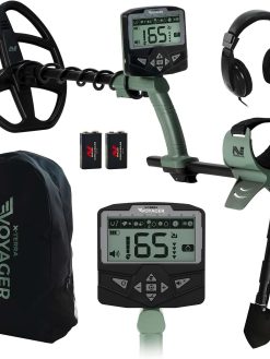 MINELAB X-TERRA VOYAGER All-Terrain Pinpointing Adult Metal Detector with Waterproof Coil, 4 Detect Modes, Clear Target ID, Backlit Display (Complete Kit with Headphones, Backpack, Collapsible Digger)