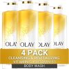 Olay Body Wash Cleansing & Revitalizing for Women, Advanced Formula with Vitamin C & Vitamin B3 Complex, 20 fl oz (Pack of 4)
