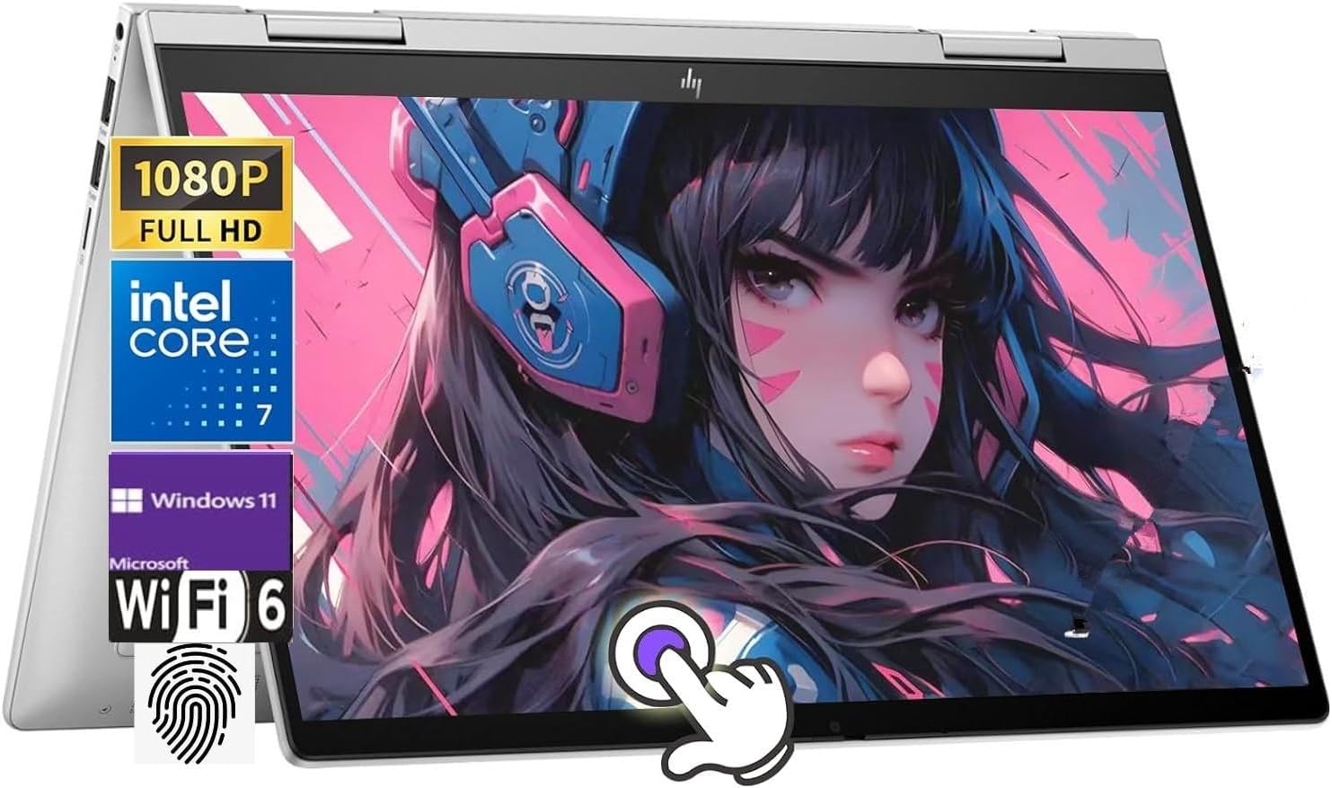 HP Envy x360 2-in-1 14.0" Touchscreen FHD Laptop, Intel Core 7 150U Processor, 16GB RAM 1TB SSD, Backlit Keyboard, Fingerprint Reader, Wi-Fi 6E, Windows 11 Home, Silver