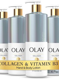 Olay Firming & Hydrating Body Lotion with Collagen, 17 fl oz Pump, (Pack of 4)