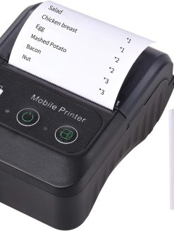 Portable Wireless BT 58mm 2 Inch Thermal Receipt Printer Mini USB Bill POS Mobile Printer Support ESC/POS Print Command Compatible with Android/iOS/Windows for Small Business Restaurant Retail Store