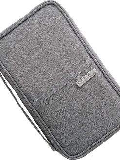 Multifunction Convenient and Practical Travel Wallet RFID Blocking Document Organizer Bag, Family Passport Holder, Grey, SSZ159