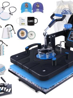 HORGELU Upgraded 8 in 1 Heat Press Machine 15x15 Inch Heat Transfer Machine 360-Degree Swing Away Multifunction Digital Sublimation Combo Heat Press for T Shirt Mug Hat Plate for Commercial Home 110V