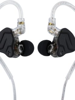 Linsoul KZ ZSN PRO X Dual Driver 1BA+1DD Hybrid Metal Earphones HiFi in-Ear Monitor with Detachable Recessed 2Pin Cable, Zin Alloy Panel (With Mic, Black)