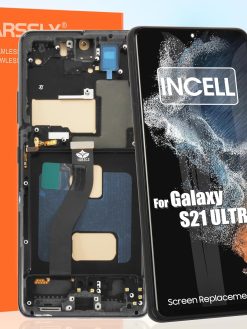 LCD Display for Samsung S21 Ultra 5G LCD Screen for Galaxy S21 Ultra 5G G998B G998U G998W Touchscreen Digitizer Assembly with Repair Kit, Black with Frame, Does Not Support Fingerprint