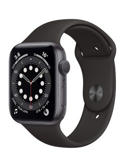 Apple Watch Series 6 (GPS, 40mm) - Space Grey Aluminium Case with Black Sport Band (Renewed)