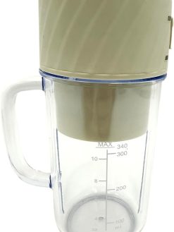 Portable Personal Blender and Smoothie Bottle with Straw, Handheld Fruit and Smoothie Mixer, Personal Size Blender and Shaker, Blender Mixer for Home, 7.5 * 25 * 7.5 cm (Cream)