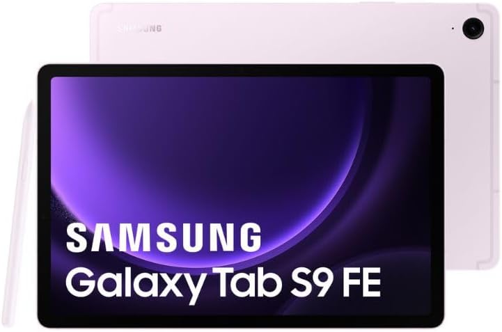 Samsung Galaxy Tab S9 FE Tablet, 10.9 Inches Wifi 128GB, S Pen Included, Long Life Battery, IP 68 Certification, Lavender, FR Version