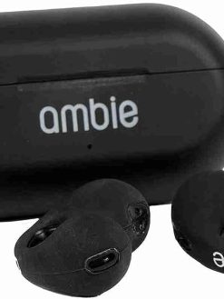 Ambie Sound Earcuffs Pro Upgrade TWS Wireless Earbuds, Bluetooth Earring Earphones, Sport Earbuds, Bone Conduction, Waterproof, Ideal for Women, BLACK, Elf Bluetooth