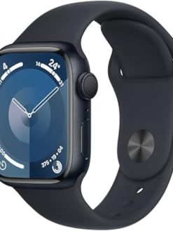 Apple Watch Series 9 [GPS 41mm] Smartwatch with Midnight Aluminum Case with Midnight Sport Band S/M. Fitness Tracker, Blood Oxygen & ECG Apps, Always-On Retina Display, Water Resistant (Renewed)
