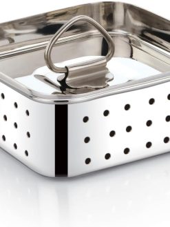 Stainless Steel Paneer/Tofu Press, Silver, Square Shape, Durable, and Easy for Perfect Homemade Paneer or Tofu (250 Ml),Size-10.4X10.4X4 Centimeters