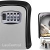 Key Safe, 4 Digit Combination Lock Box, Weatherproof, Wall Mounted, Metallic, for Airbnb, Home Office, Industries