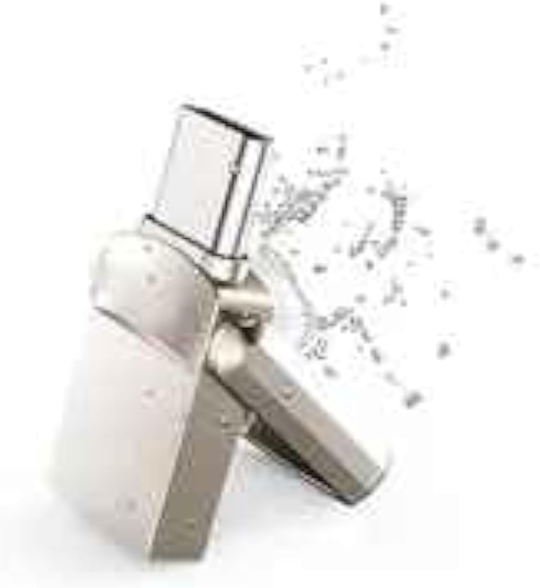 2TB Dual Connector USB Flash Drive - USB 3.0 & Type-C High-Speed Data Storage - Compact OTG Device for Smartphones, Tablets, PC - Alloy, Silver, Ultra-Fast 120MB/s Read Speed - Fetch 2TB ultra