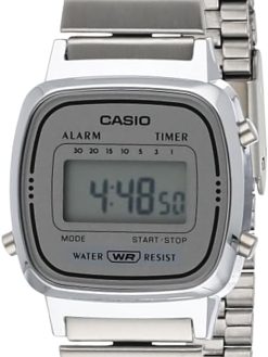 Casio Quartz Watch, Digital Display and Stainless Steel