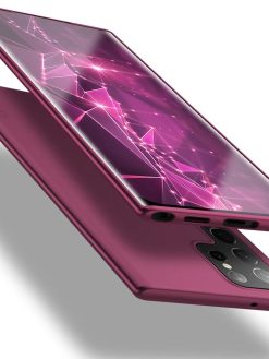 X-level Samsung Galaxy S22 Ultra Case Slim Fit Soft TPU Ultra-Thin [Guardian Series] S22 Ultra Phone Back Cover Light Protective Matte Finish Coating Case Compatible Samsung S22 Ultra-Wine red