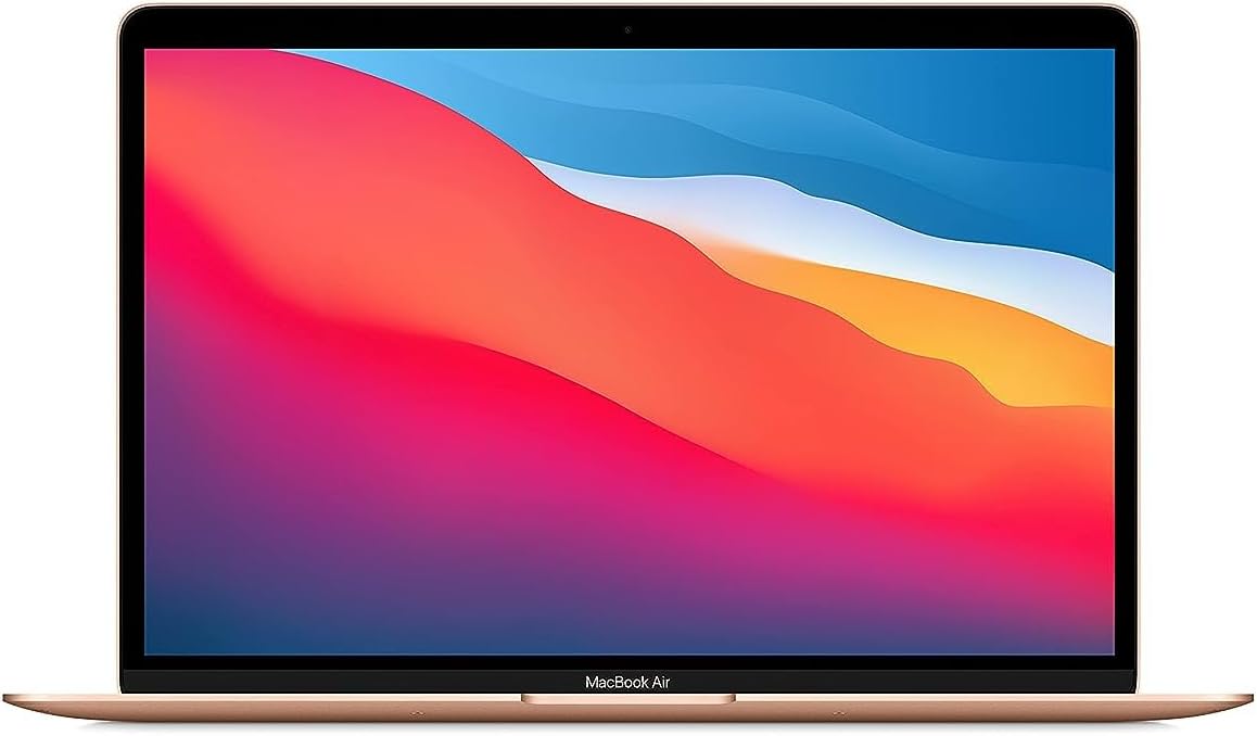 Apple 2020 MacBook Air Laptop: Apple M1 Chip, 13” Retina Display, 8GB RAM, 256GB SSD Storage, Backlit Keyboard, FaceTime HD Camera, Touch ID. Works with iPhone/iPad; Gold; Arabic/English (Renewed)