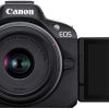 Canon EOS R50 Mirrorless Camera, Black + RF-S 18-45mm F4.5-6.3 IS STM Lens (Upgraded M50 Mark II Model)