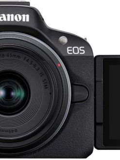 Canon EOS R50 Mirrorless Camera, Black + RF-S 18-45mm F4.5-6.3 IS STM Lens (Upgraded M50 Mark II Model)