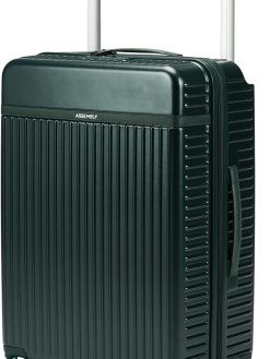 THE ASSEMBLY Polycarbonate Hard-Sided Medium Luggage - 24 Inches | Premium Wide Handle Trolley Bag With In-Built Tsa Lock For Travel- Rover, 65 Cm, Spinner, Black