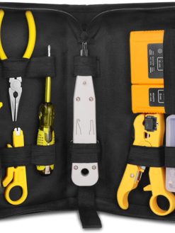 BIKUUL RJ45 Crimping Tool Kit for RJ11/RJ12/CAT5/CAT6/Cat5e, Professional Computer Maintenance Lan Cable Tester Network Repair Tool Setï¼ŒWire Crimper Wire Connector Stripper Cutter