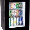 COOLBABY UK Compact Minibar Electric Mini Fridge - Glass Door Fridge For Hotel/Home/Kitchen & Office - Compact Refrigerator - 100% Silent - 40 Lt - Black