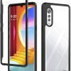 Liner Cover for LG Velvet 5G/4G, Rugged Transparent Full Body Shockproof Hard PC Soft TPU Slim Bumper Silicone Protective Mobile Phone Case for LG Velvet 5G/4G - Black/Clear