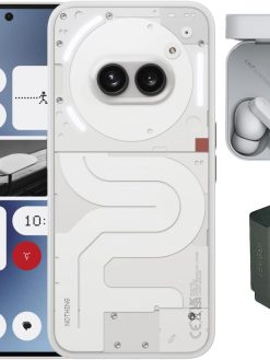 Nothing Phone (2a) 12/256 - Android 14 smartphone, 50MP Dual Camera, 5000 mAh Long battery Life, 6.7” Flexible AMOLED Screen, Mediatek Dimensity 7200Pro, Milk, with CMF Buds And CMF 65W GaN Charger