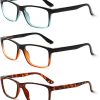5 Pack Blue Light Blocking Reading Glasses for Men and Women Readers with Spring Hinges Fashion Eyeglasses