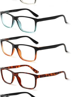 5 Pack Blue Light Blocking Reading Glasses for Men and Women Readers with Spring Hinges Fashion Eyeglasses