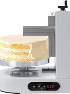 Zertylre Automatic Cake Icing Machine, Cream Smooth Coating Decoration Machine for 4-12 Inch cake with Spatula and Scale,Turntable Diameter 35cm Baking Tools for Cake Shop and Home