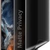Muzz [2 Pack] MATTE Ceramic Anti-Spy for Samsung Galaxy S22 Ultra Privacy Screen Protector [Not Glass], Anti-Spy Full Adhesive Flexible Film for Galaxy S22 Ultra 5G 6.8” Black (Galaxy S22 Ultra 5G)