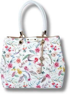 Amoura Floral Printed Leather Satchel Handbag for Women