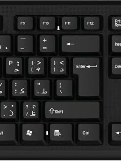 Green Lion Wireless Duo Keyboard & Mouse 30 Million Keystroke Life, Arabic & English, Nano USB Receiver, 3 Button Mouse, 1200 DPI, Compatible with MacOS, Compatible with Android and Windows - Black