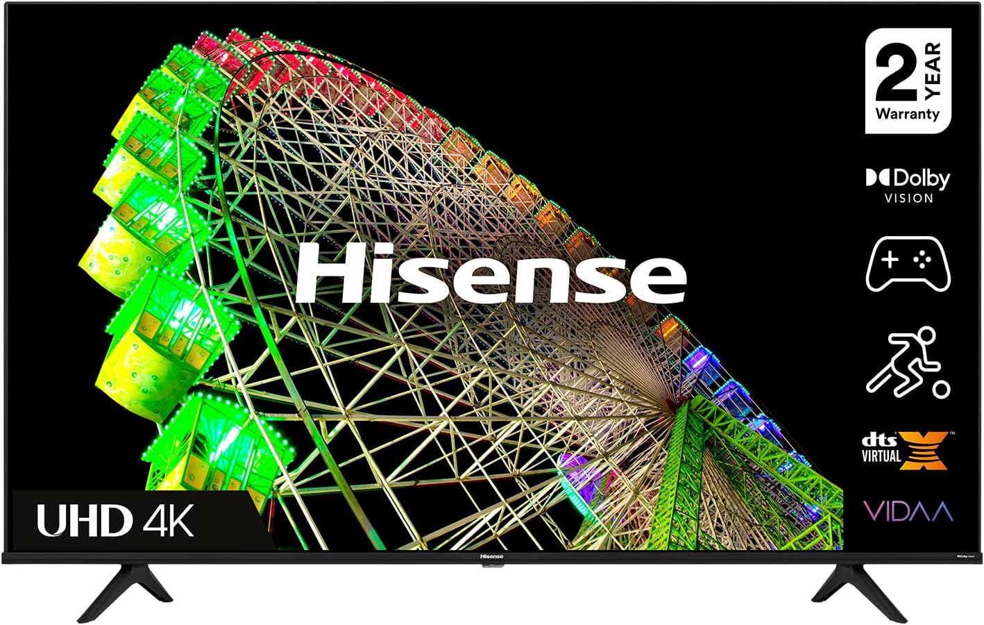 Hisense 50A6BGTUK (50 Inch) 4K UHD Smart TV, with Dolby Vision HDR, DTS Virtual X, Youtube, Netflix, Disney +, Freeview Play and Alexa Built-in, Bluetooth and WiFi (2022) (Renewed)