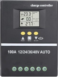 100A MPPT Solar Controller, Dual USB Port Backlit LCD Display, Energy Efficient Solar System Regulator, 12V 24V 36V 48V Adaptive, Solar Panel Regulator