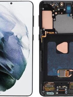 for Galaxy S21 Plus 5G Screen Replacement, 6.7in Display Repair Kits with Fingerprint Frame Tool Kit, Only for SM G996B EU International Version (Black)