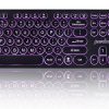 Perixx PERIBOARD-317R Wired Backlit USB Keyboard - Big Print Letter - Tri-Color Illuminated LED - Stylish Round Keycaps - US English