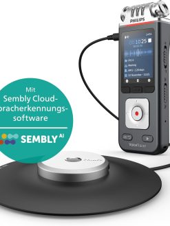 Philips VoiceTracer DVT8115 Meeting Recorder with Sembly AI Speech-to-Text Software Trial