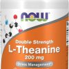 Now Foods Double Strength L-Theanine 200mg with Inositol, 120 Veg Capsules